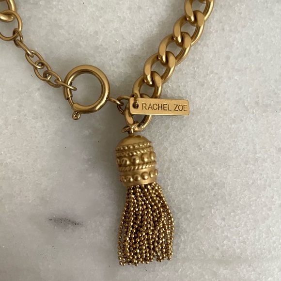 Rachel Zoe Chain & Tassel Bracelet -Gold tone. - Picture 4 of 5
